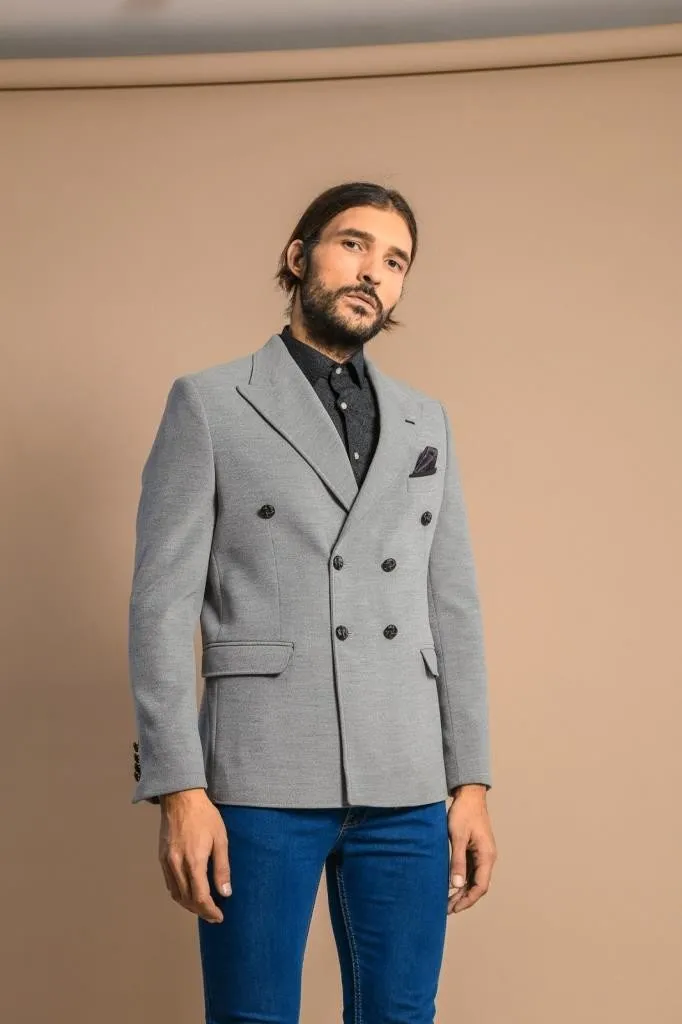 15615 Grey Double Breasted Jacket