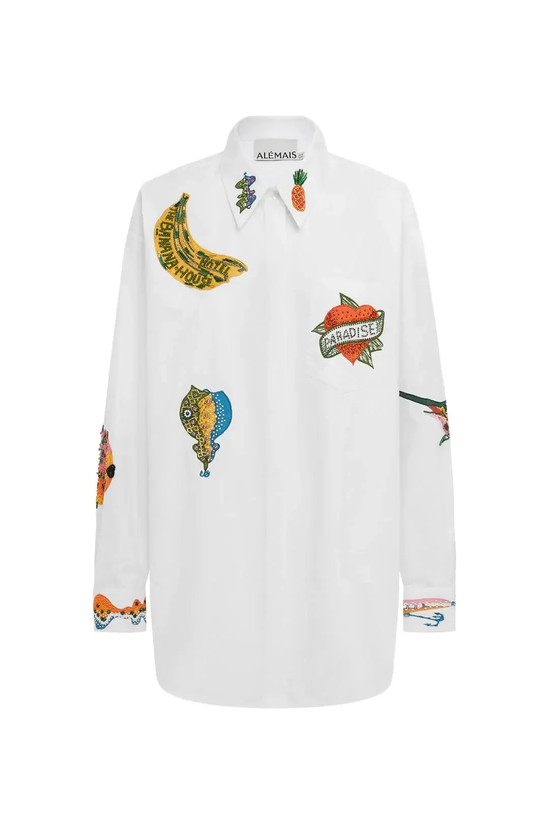 Alemais Clam Embroidered Shirt Size 12 & 14