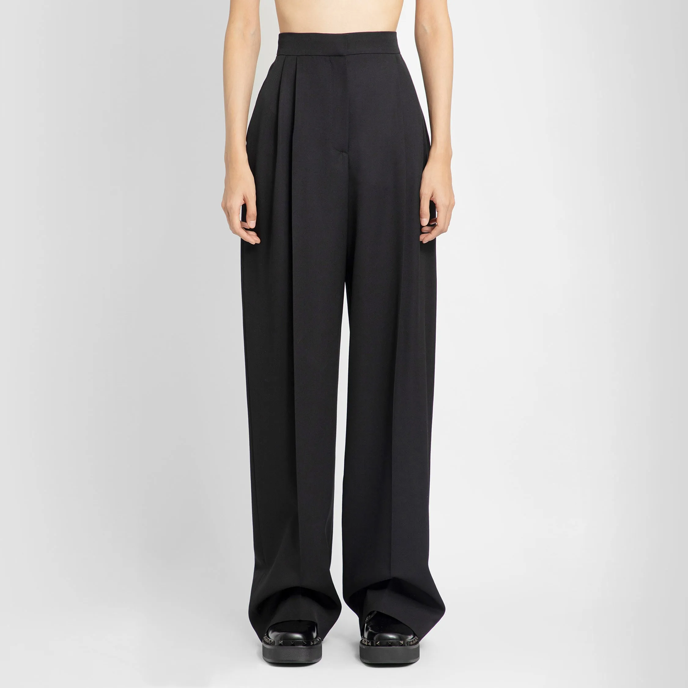 ALEXANDER MCQUEEN WOMAN BLACK TROUSERS