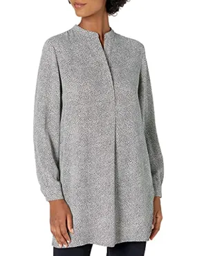 Anne Klein womens Split Neck Long Blouse Tunic Shirt, Anne White/Anne Black, XX-Small US