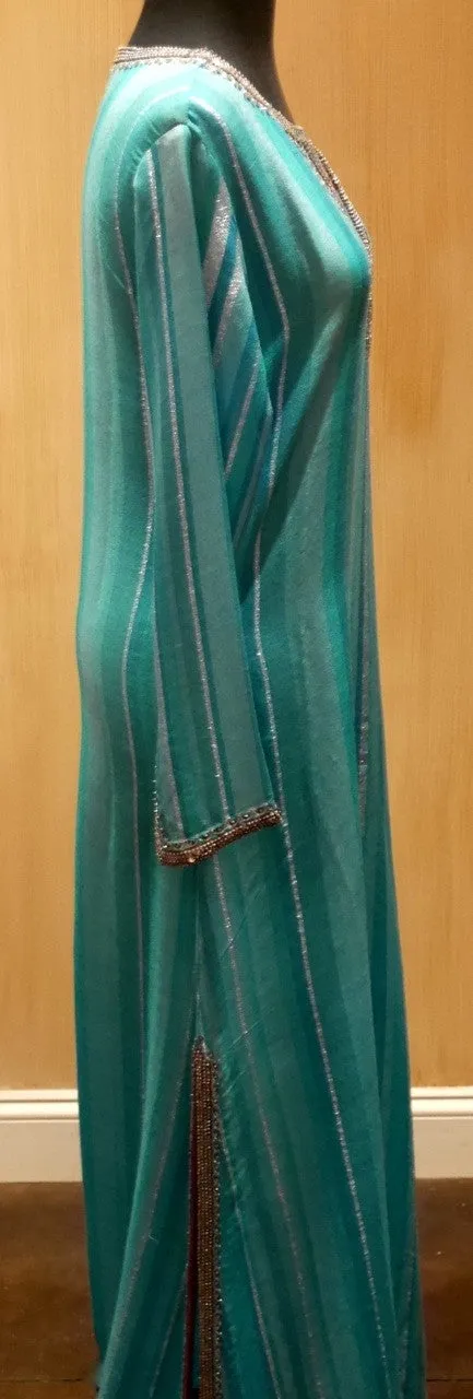 Armand Diradourian Woven Silk and Cashmere Jeweled Caftan