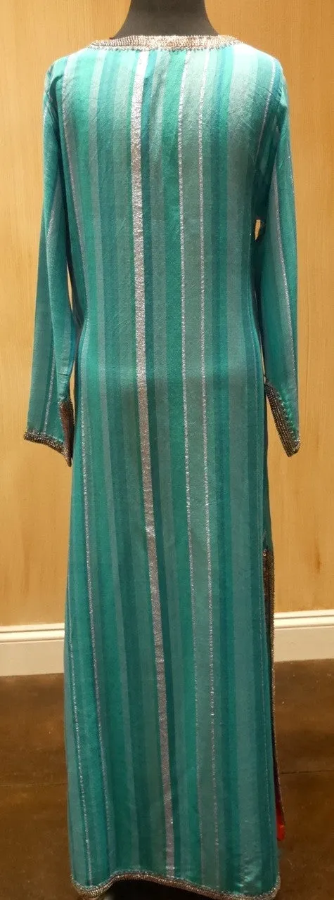 Armand Diradourian Woven Silk and Cashmere Jeweled Caftan