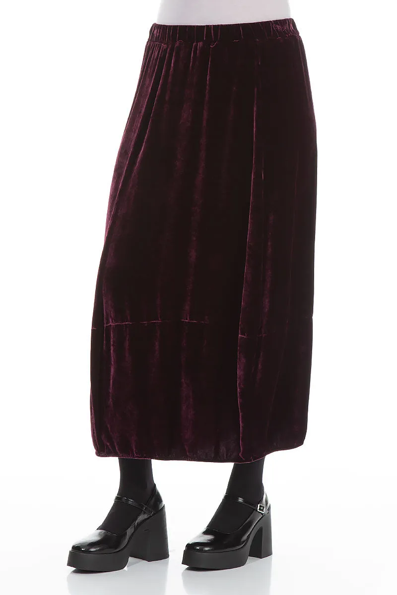 Balloon Mulberry Silk Velvet Skirt