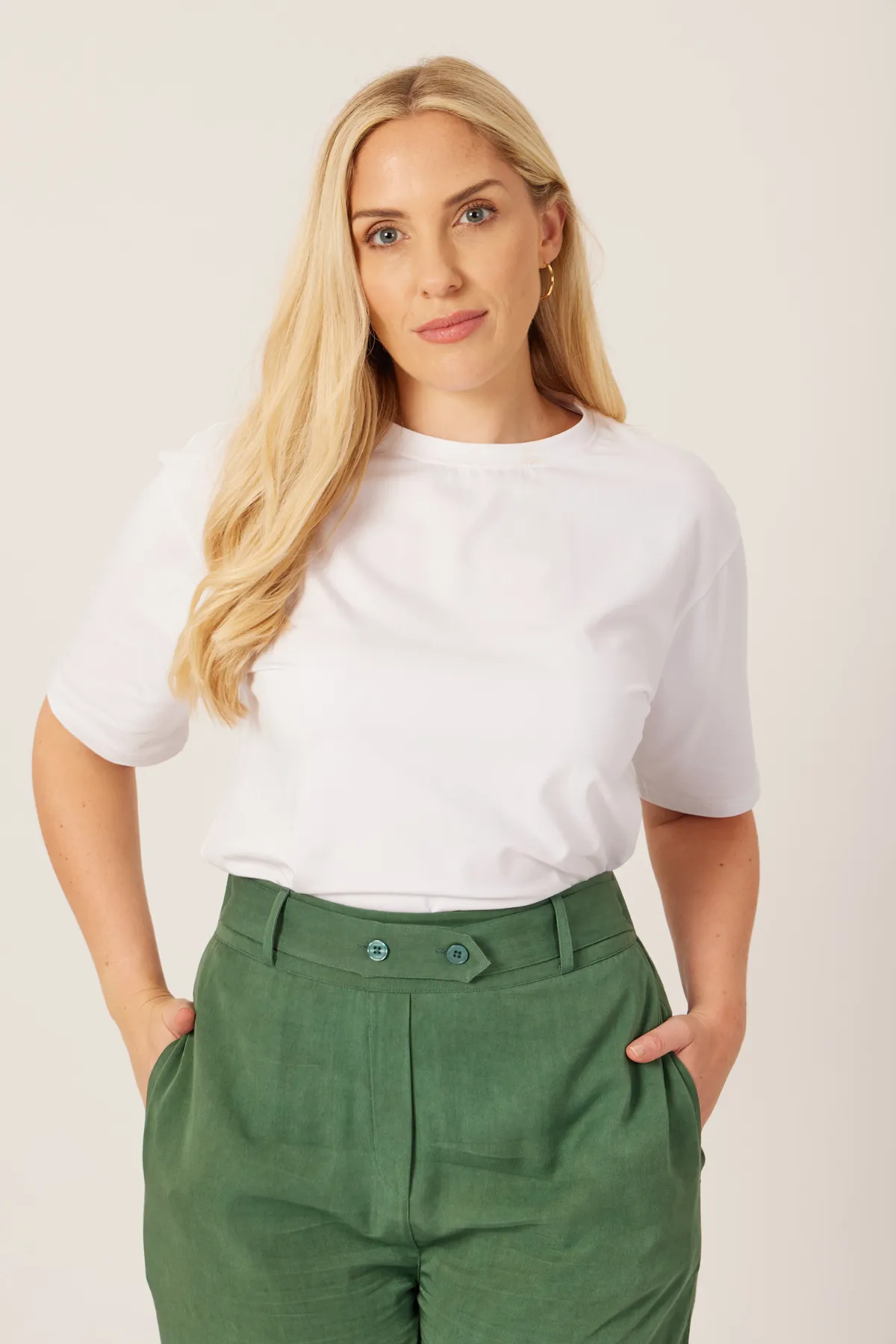 Beth - High Waisted Trouser - Olive