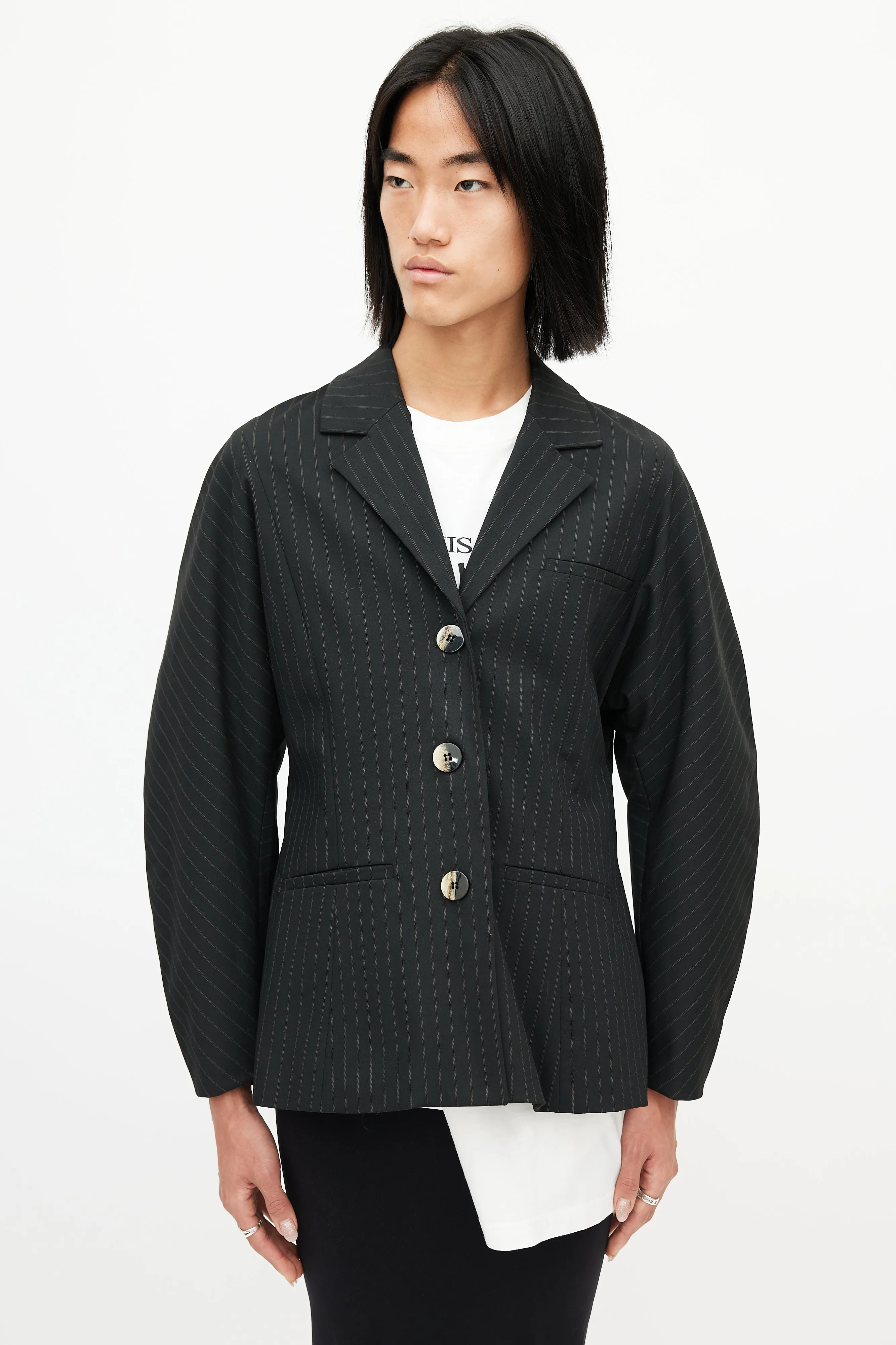 Black & Yellow Pinstripe Blazer