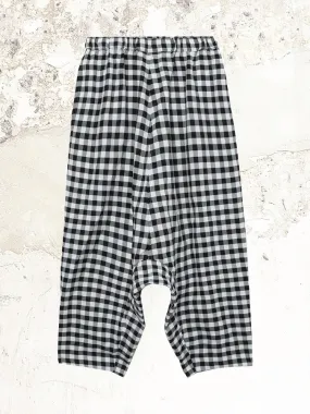 BLACK COMME DES GARCONS Check-print drop-crotch trousers