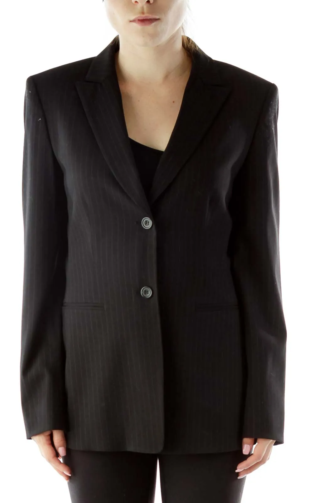 Black Pinstripe Blazer