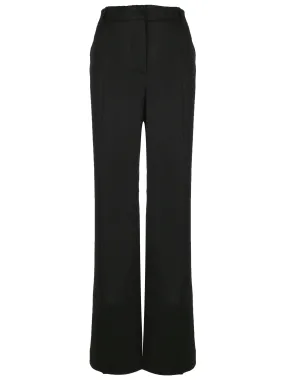 Black Satin High-Waisted Trousers