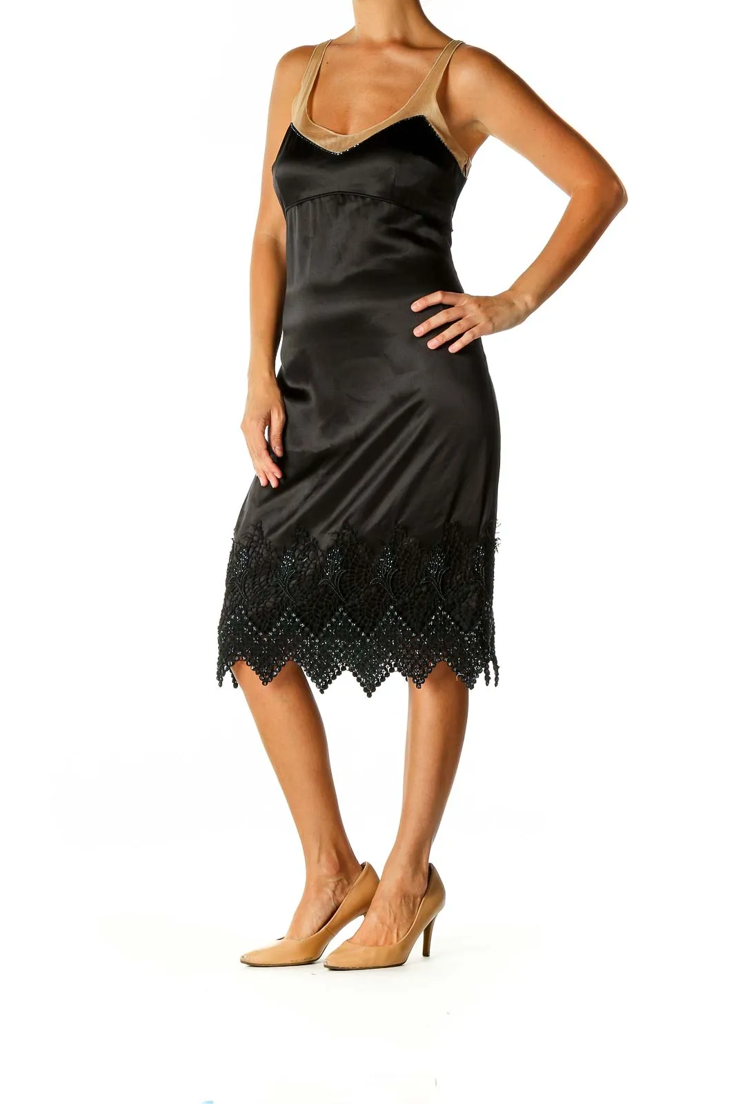 Black Sequin Cocktail Sheath Dress