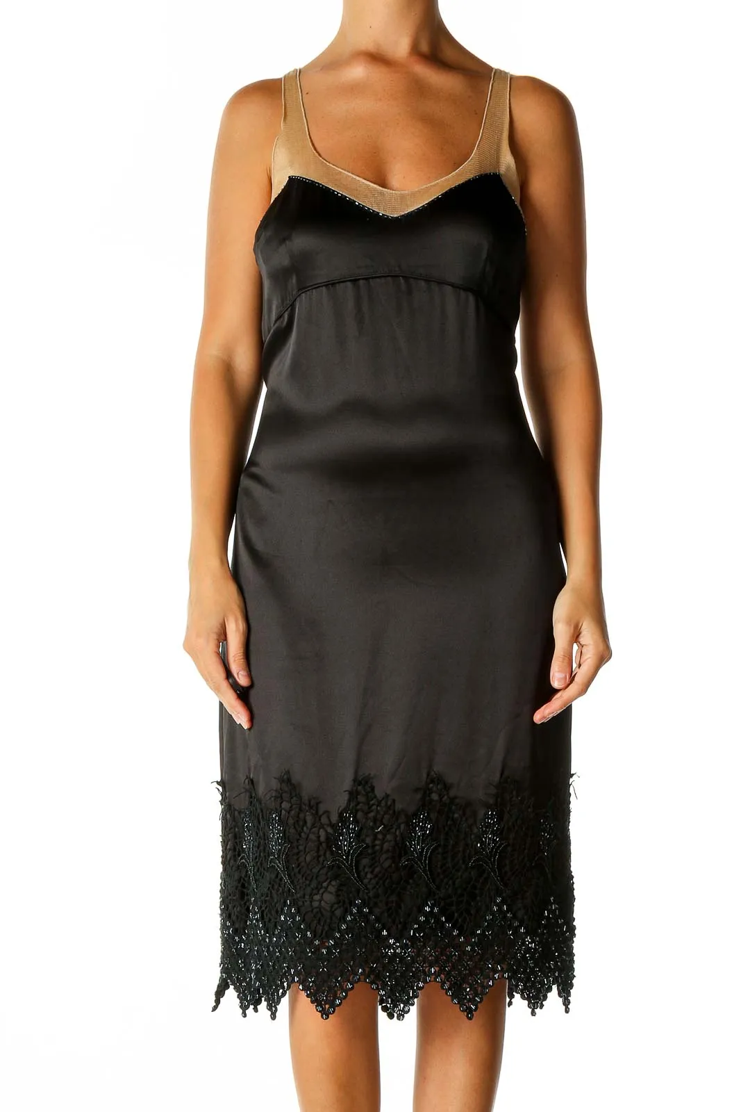 Black Sequin Cocktail Sheath Dress