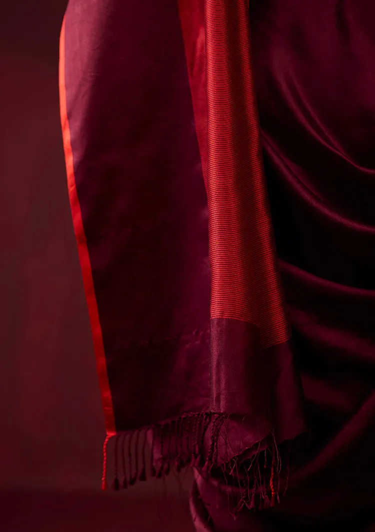 Bold Allure Burgundy Saree