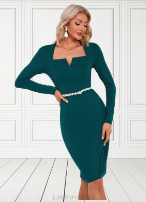 Brenda Square Elegant Sheath/Column Polyester Midi Dresses HHP0022467