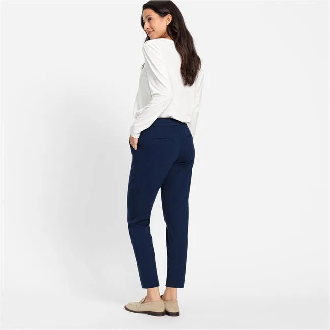 Casual Cropped Trouser in Ink Blue