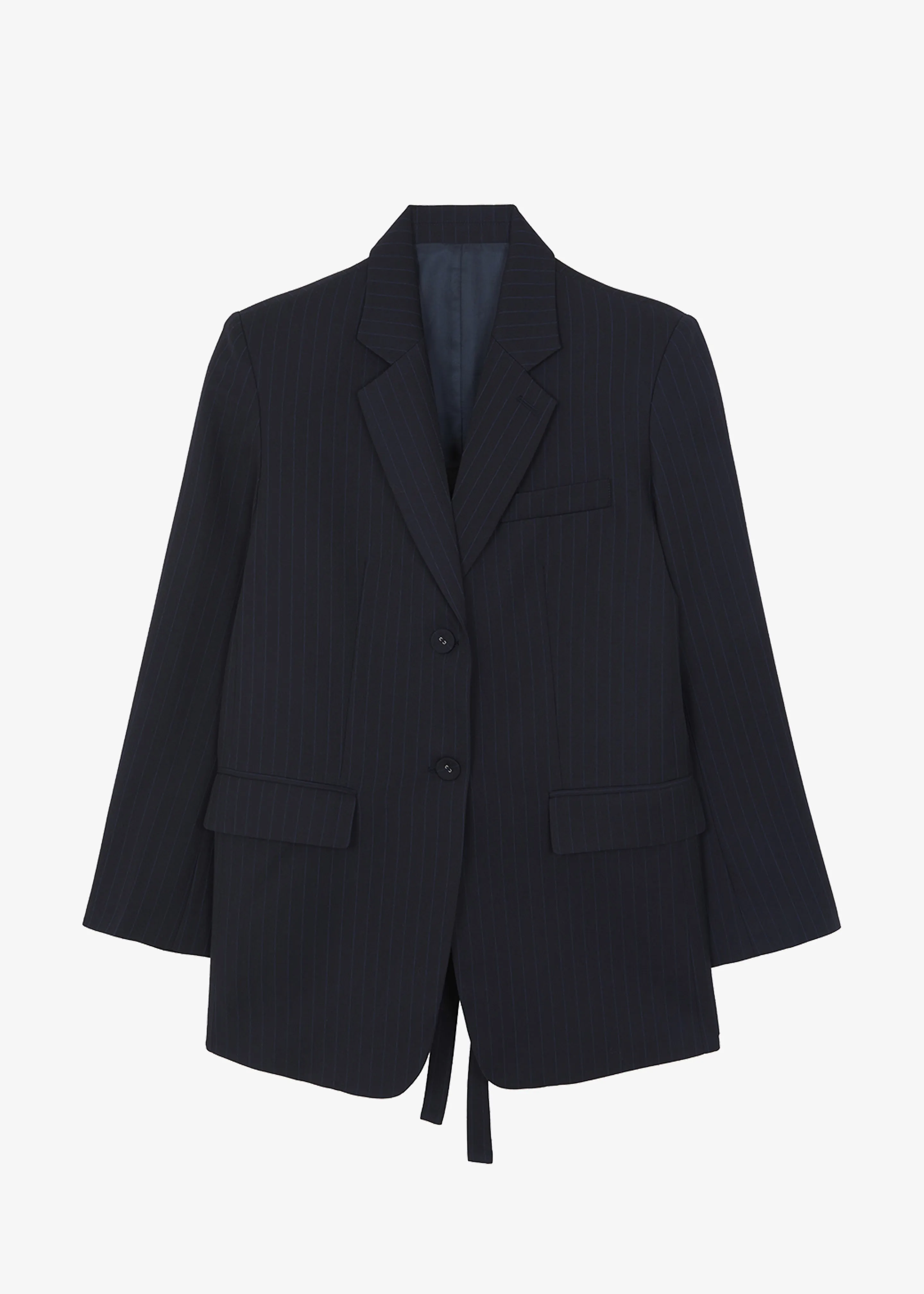 Cedric Open Back Blazer - Navy Stripe