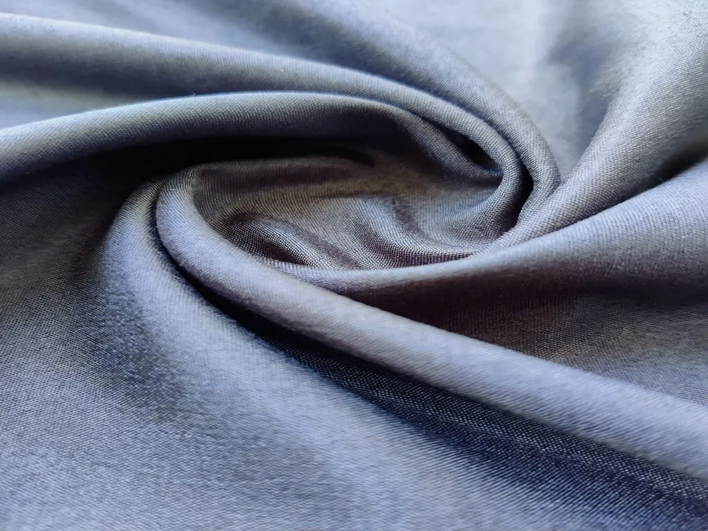 Charcoal Gray Plain Rose Silk Fabric (Wholesale)