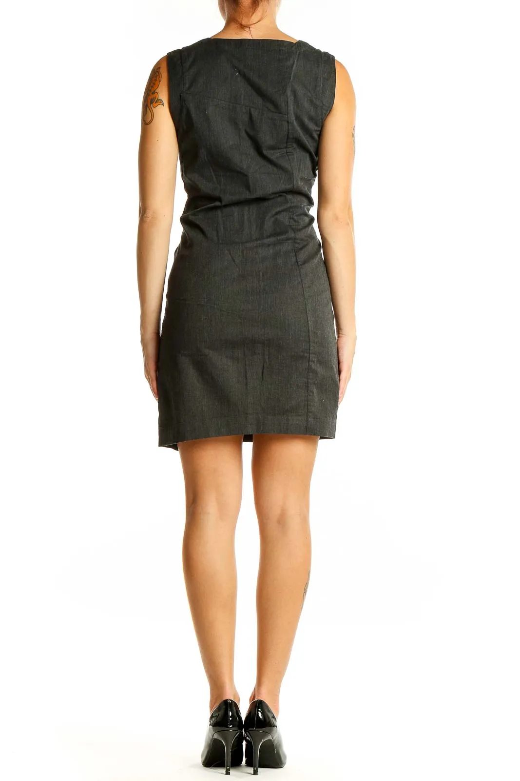 Charcoal Sleeveless Sheath Dress