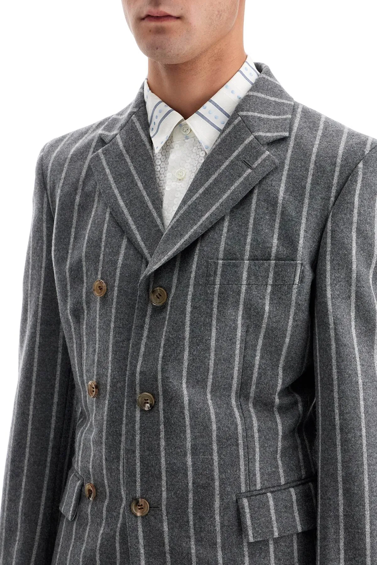 Comme Des Garcons Homme Plus Striped Wool Jacket