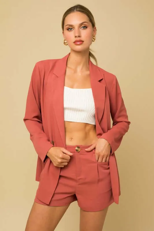 Coral Double Breasted Smart Blazer