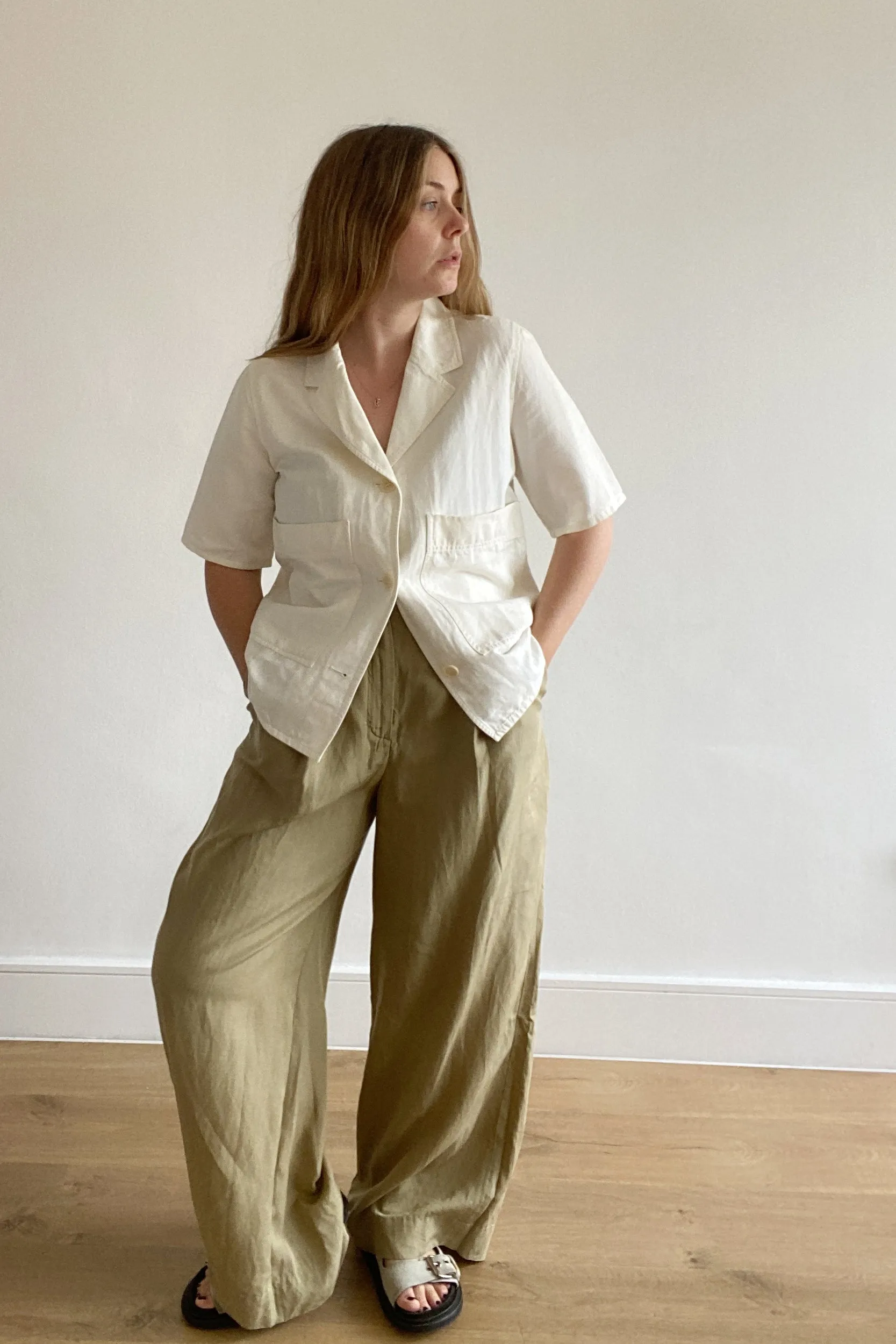 COS TAILORED HIGH-WAISTED WIDE-LEG TROUSERS