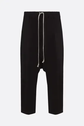 cropped cotton trousers with drawstring