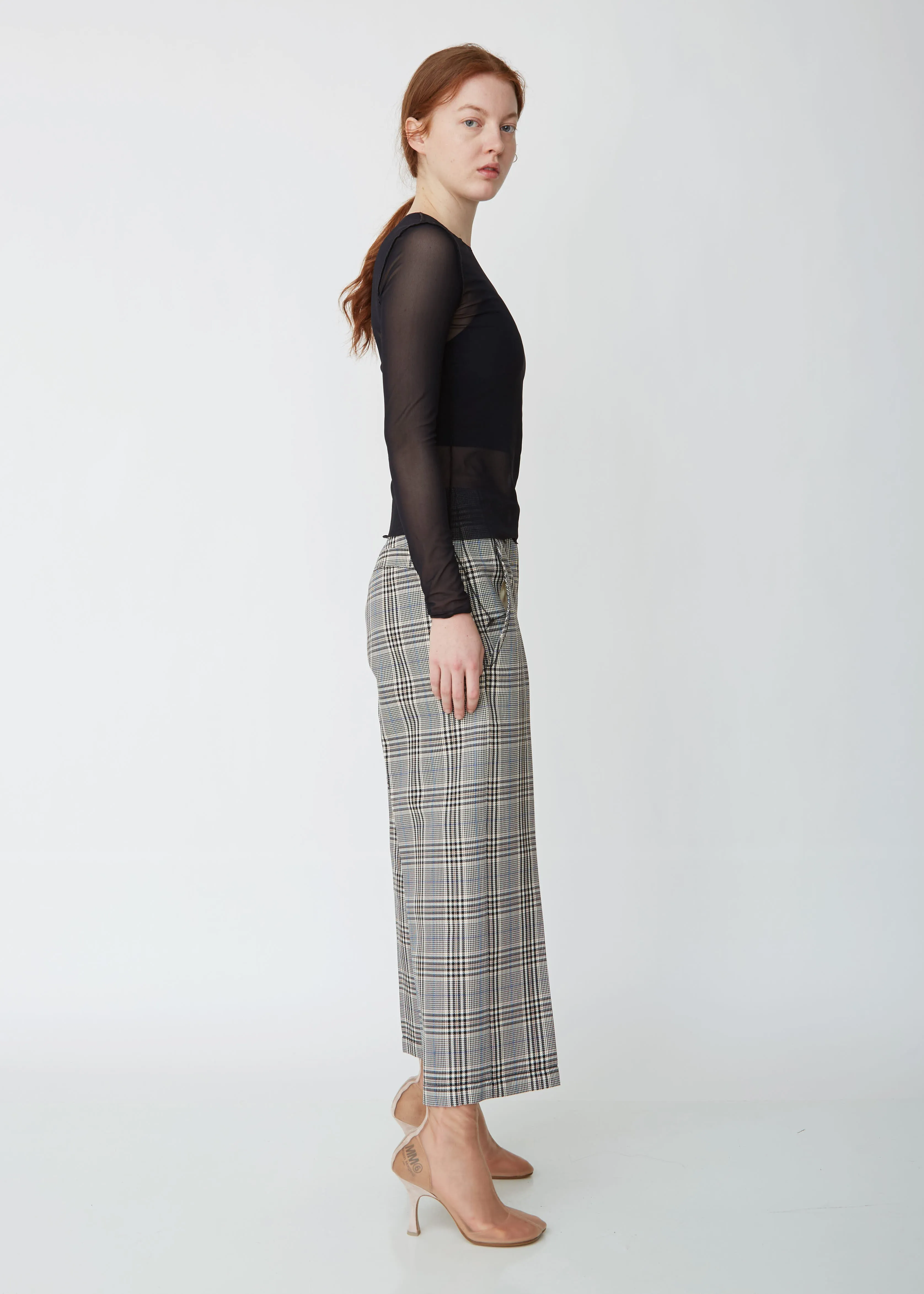 Cropped Plaid Trousers