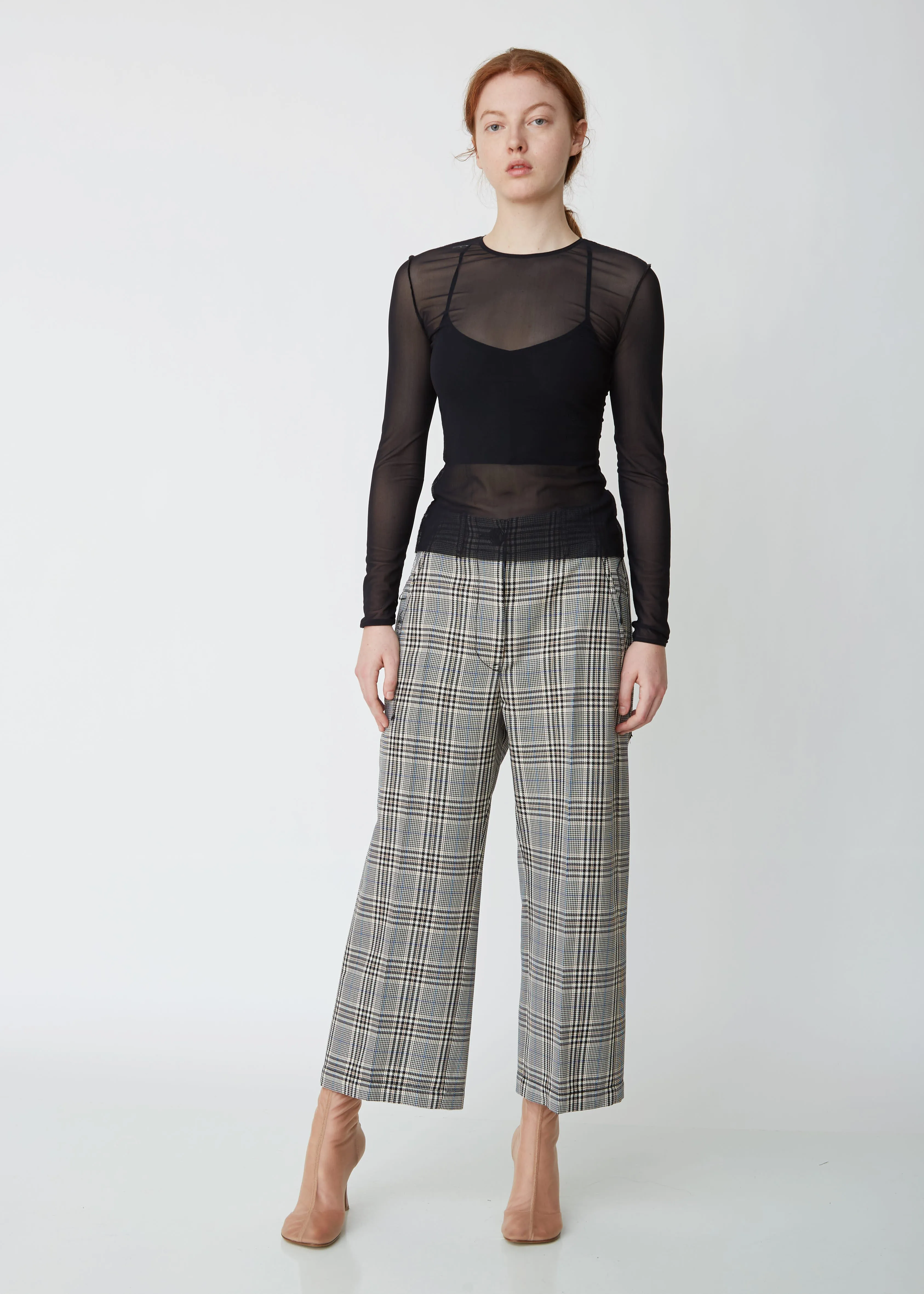 Cropped Plaid Trousers