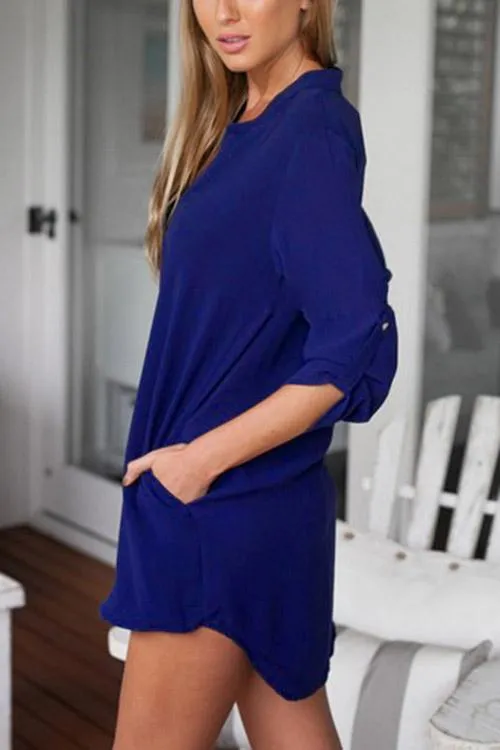 Custom V-Neck Long Sleeve Irregular Hem Top