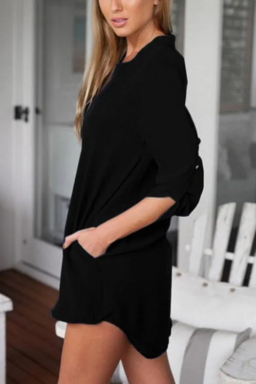 Custom V-Neck Long Sleeve Irregular Hem Top