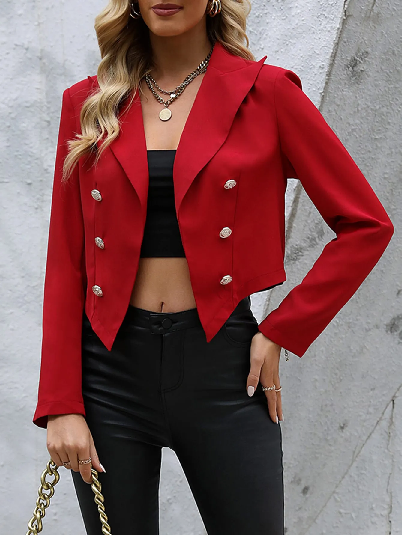 Double Breasted Crop Blazer