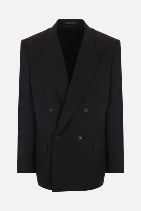 Double-breasted Grain de Poudre Wool Jacket