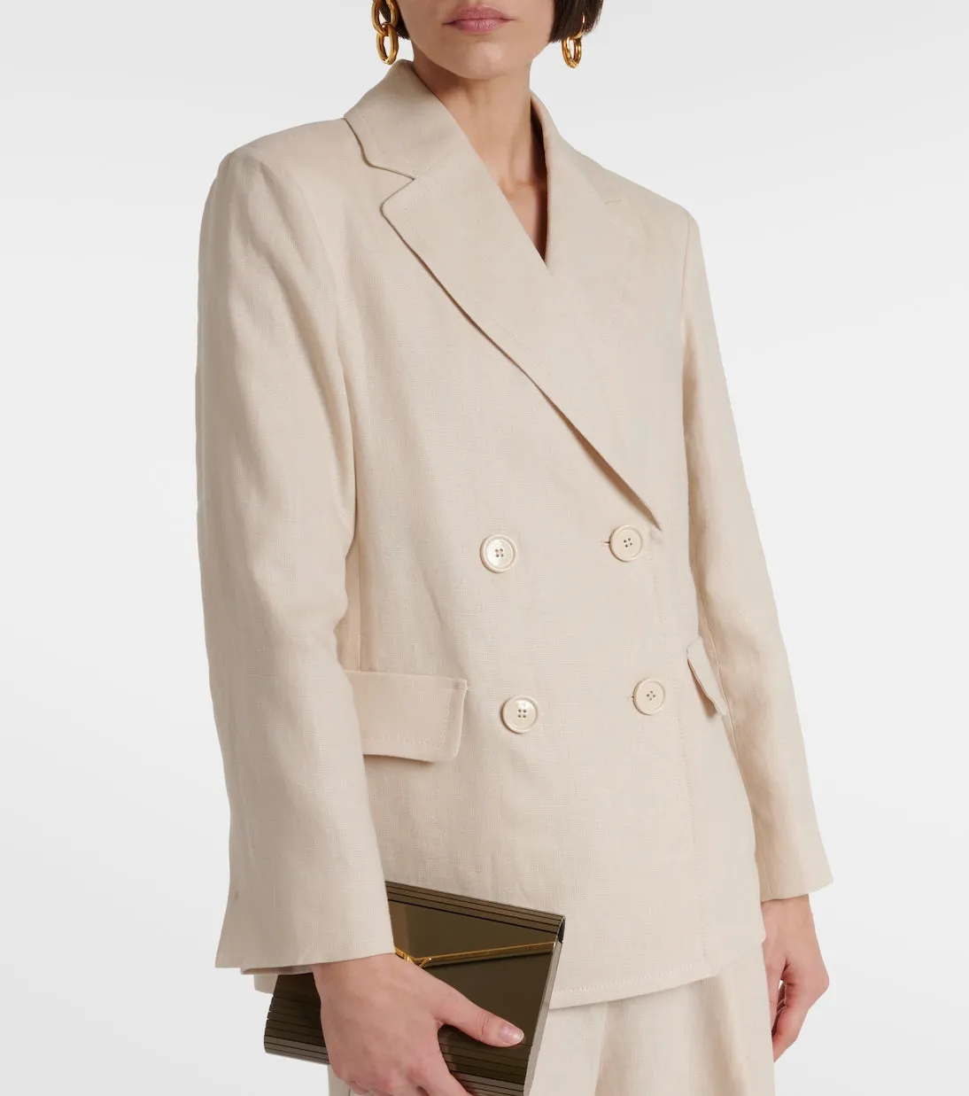 Double-breasted linen jacket laura 'S Max Mara, beige