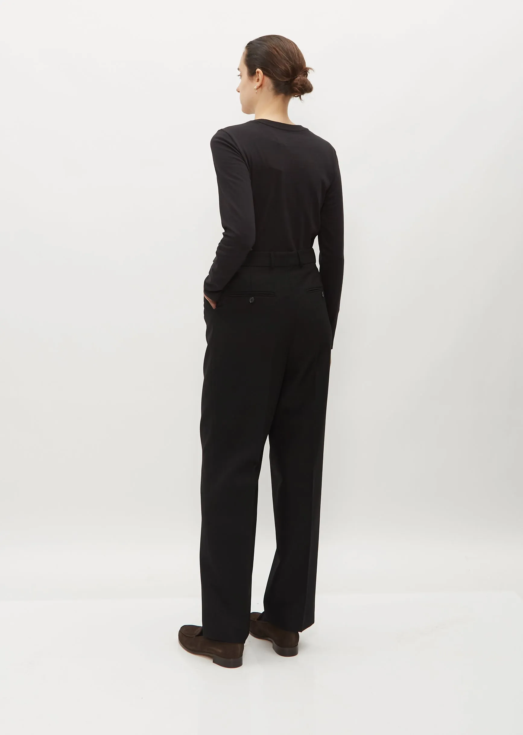 Double-Pleated Tailored Trousers