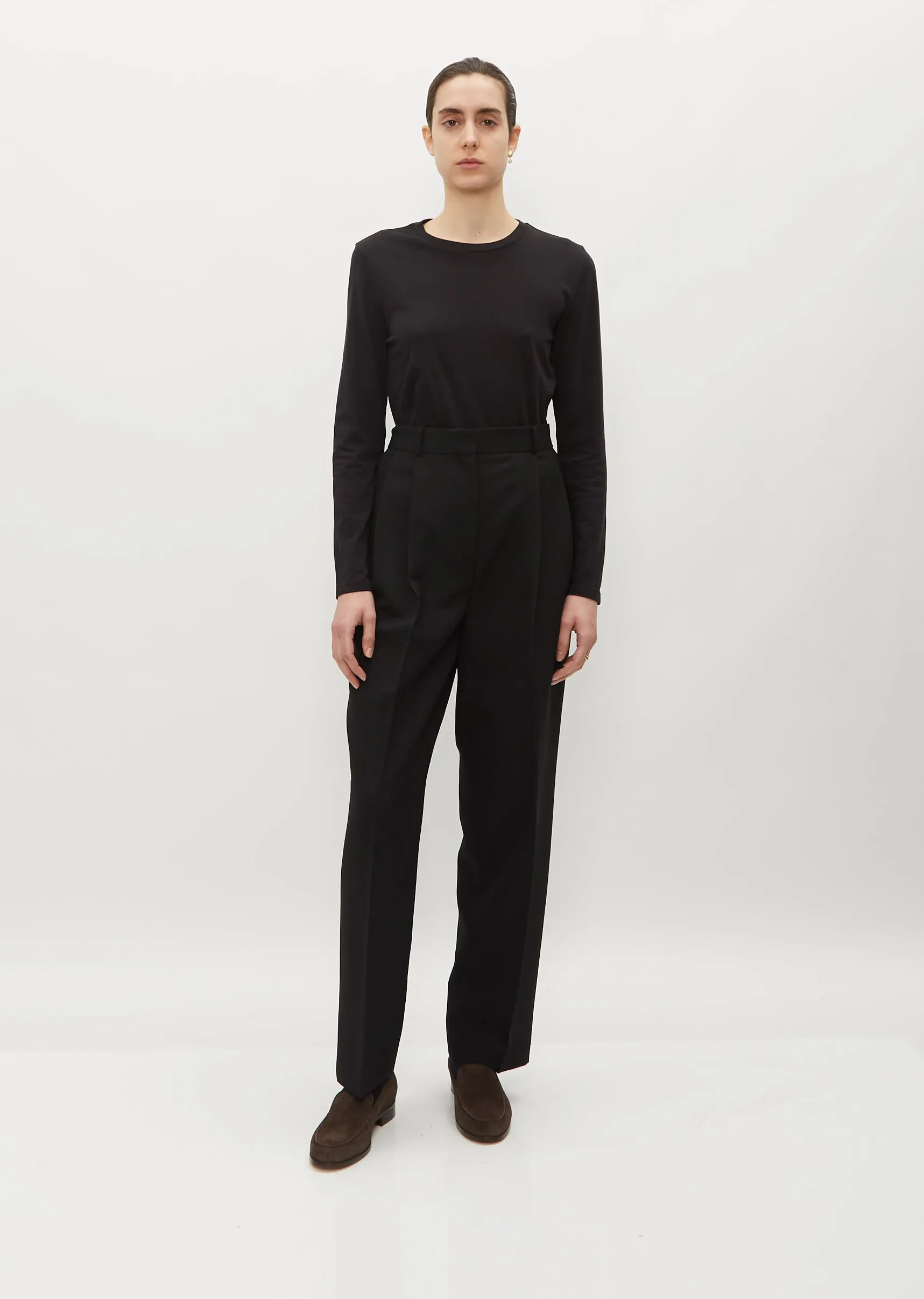 Double-Pleated Tailored Trousers