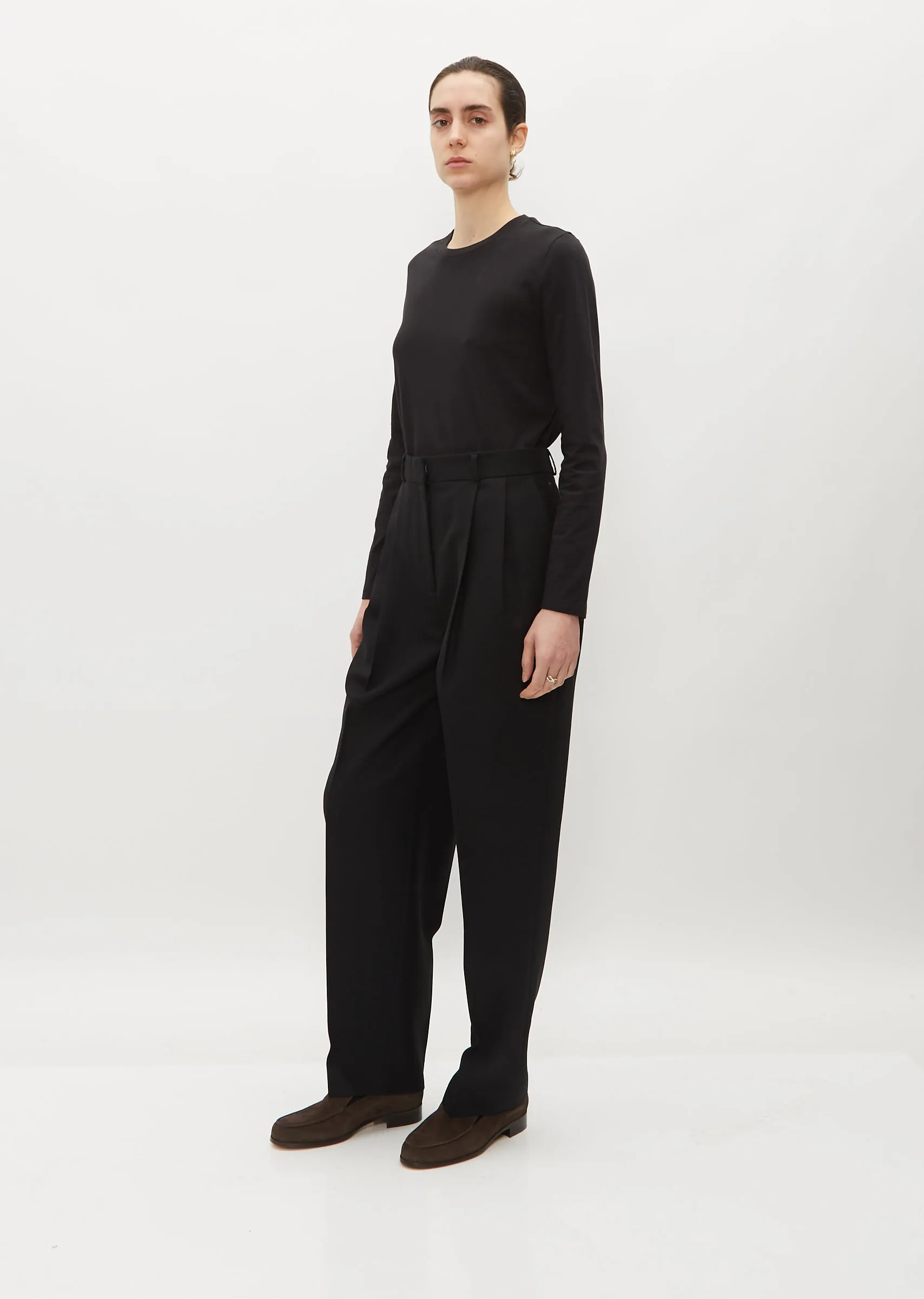 Double-Pleated Tailored Trousers