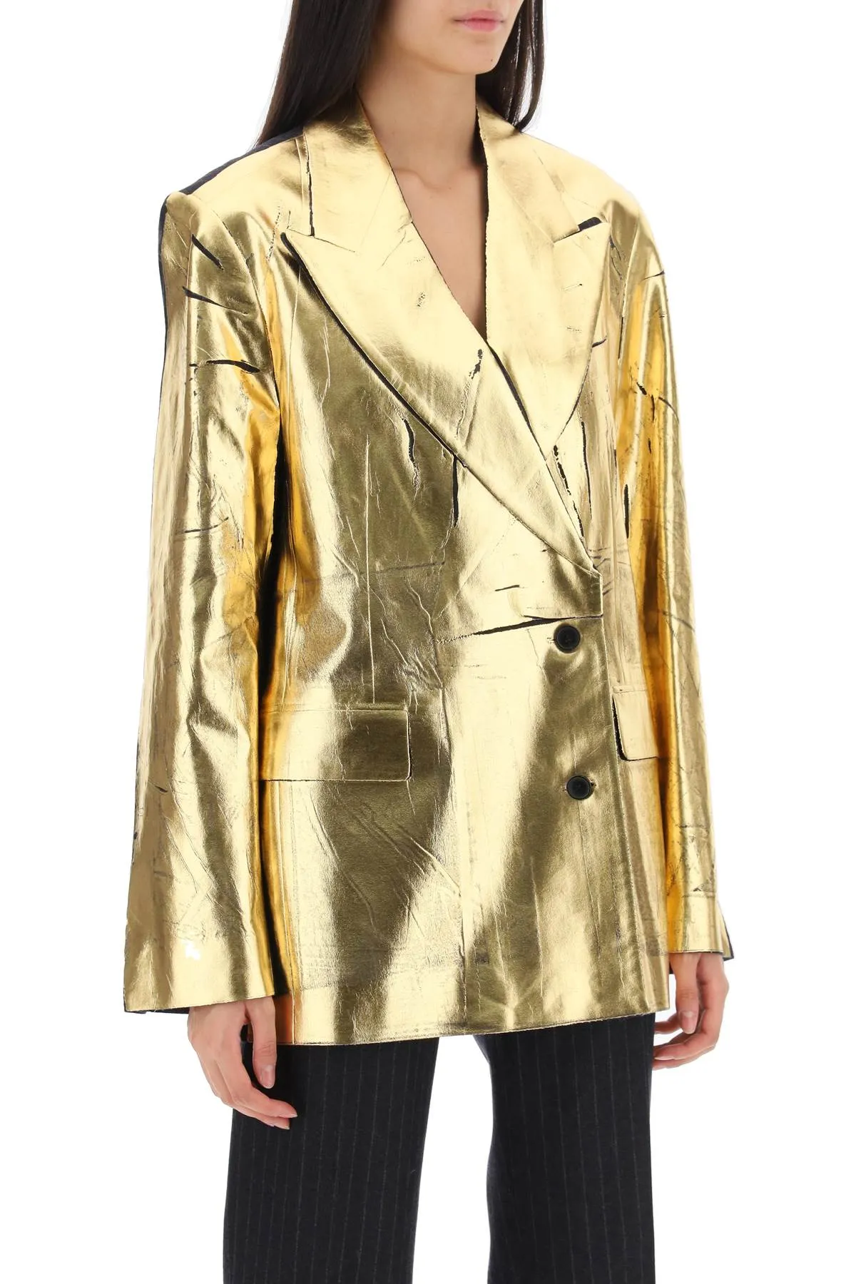 DRIES VAN NOTEN benos blazer with metallic coating