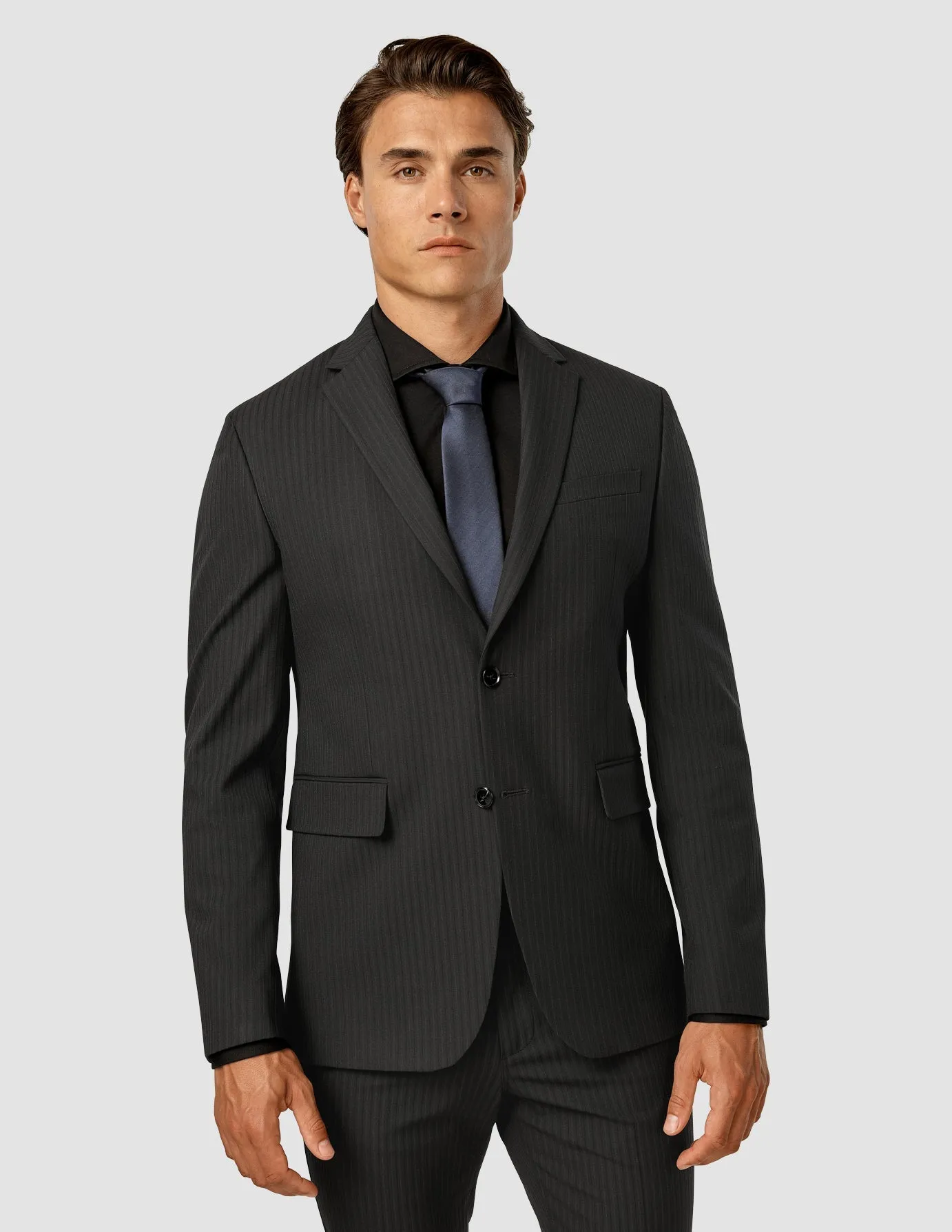 Essential Blazer Slim Asphalt Pinstripe