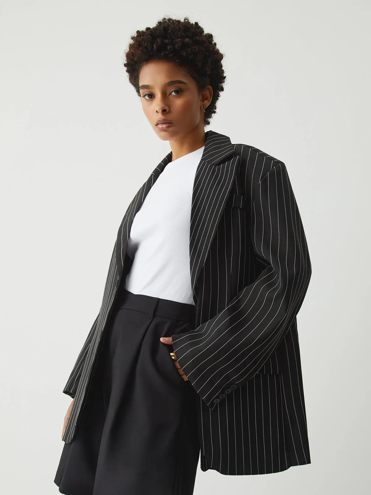 Essential Charming Pinstripe Blazer