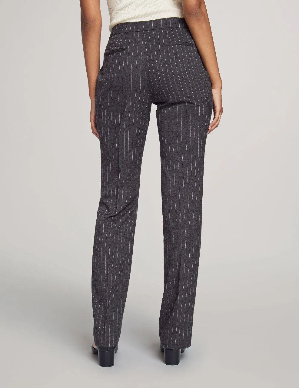 Executive Collection Pinstripe Two Button Jacket With Pant and Skirt