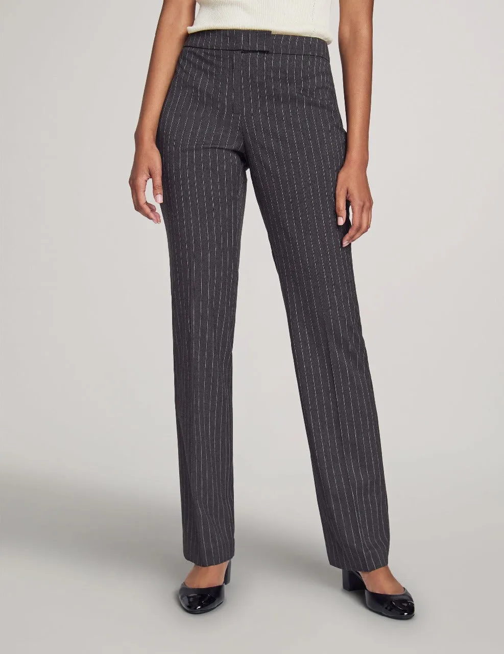 Executive Collection Pinstripe Two Button Jacket With Pant and Skirt