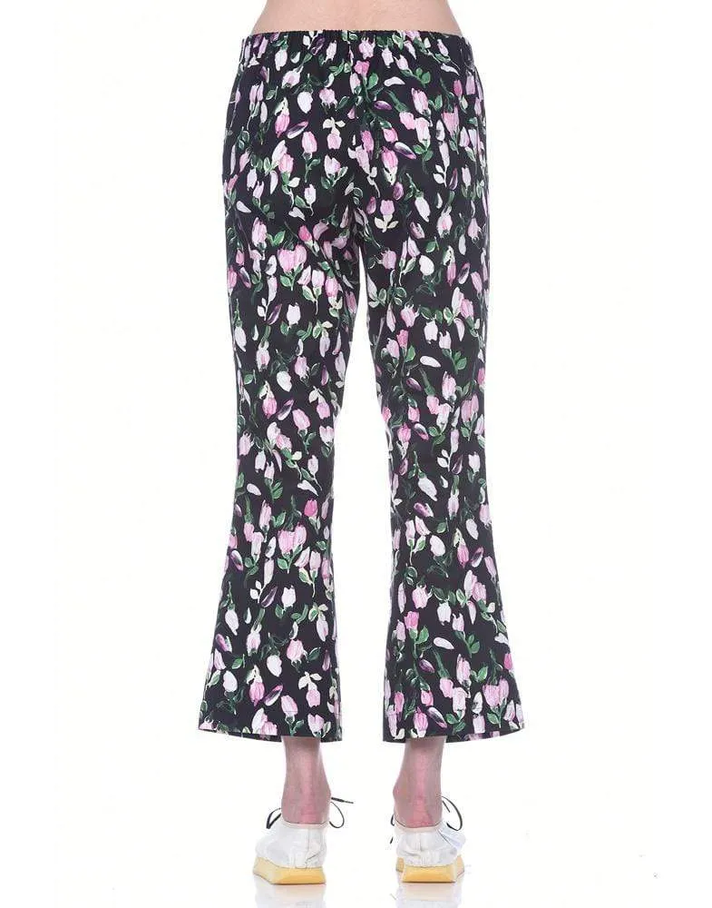 Floral Print Cropped Trousers