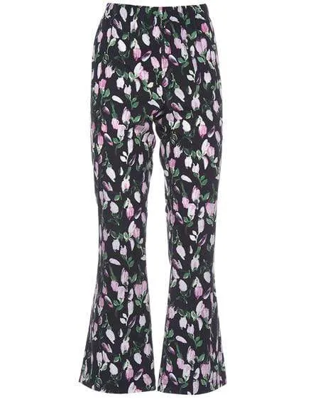 Floral Print Cropped Trousers