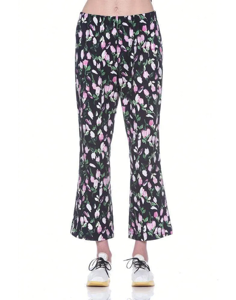 Floral Print Cropped Trousers