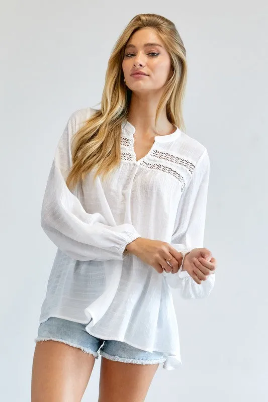 FS Clearance Solid V-Neck Blouse Top