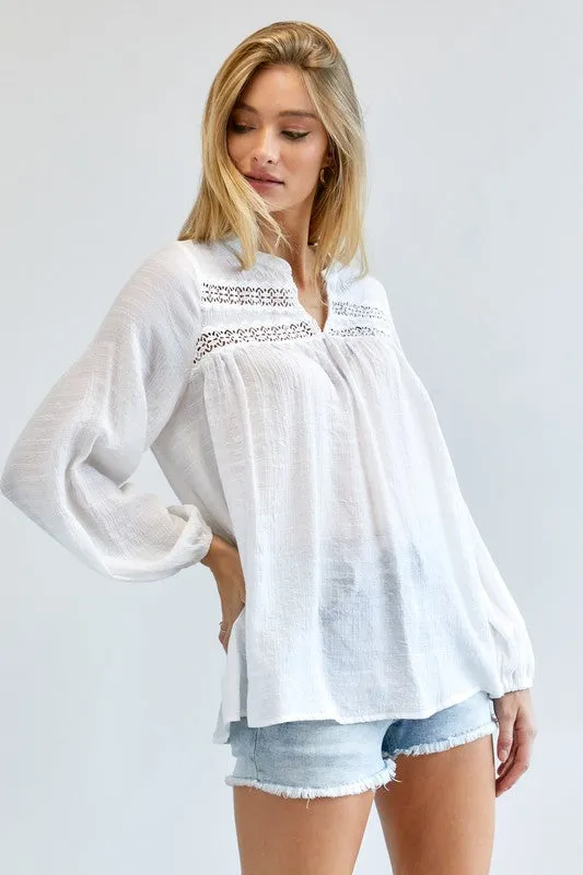 FS Clearance Solid V-Neck Blouse Top