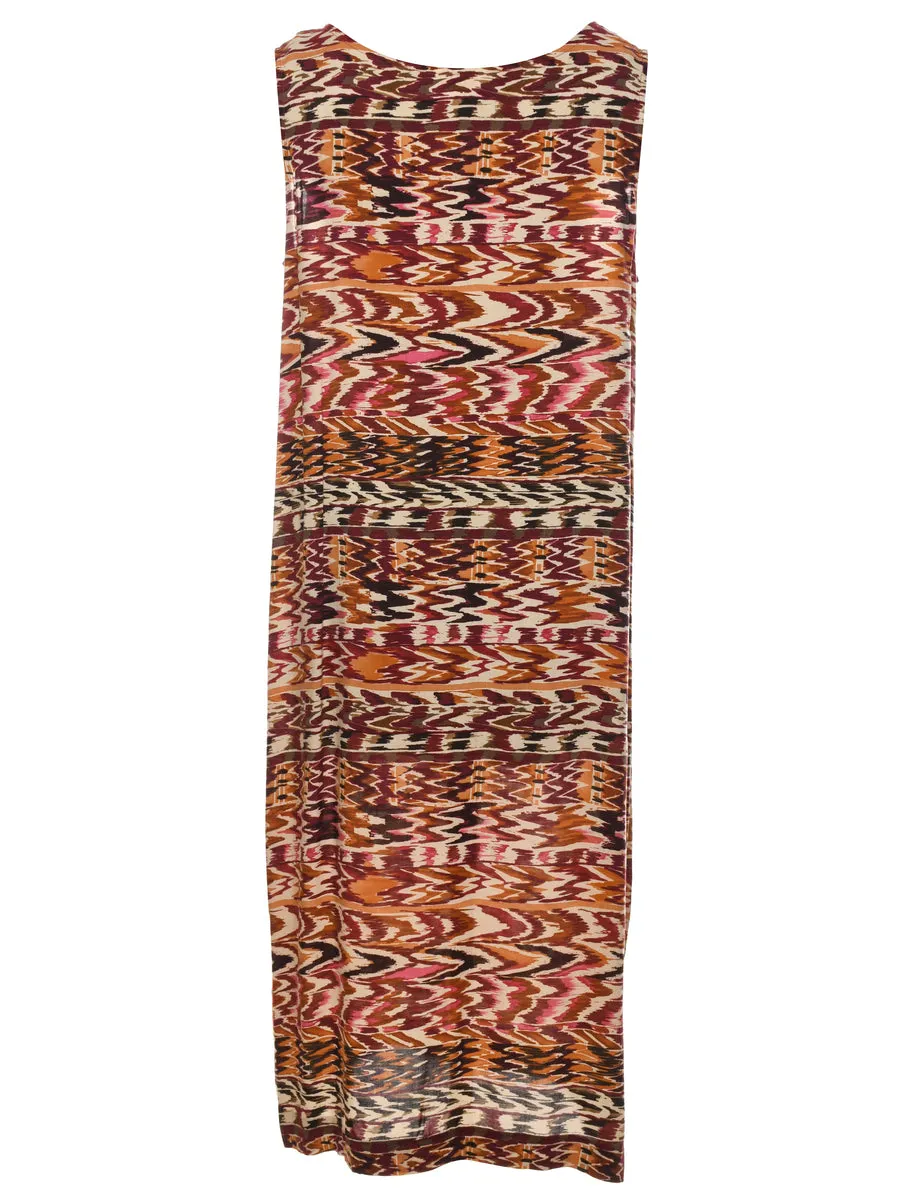 Geometric Patterned Shift Dress - L