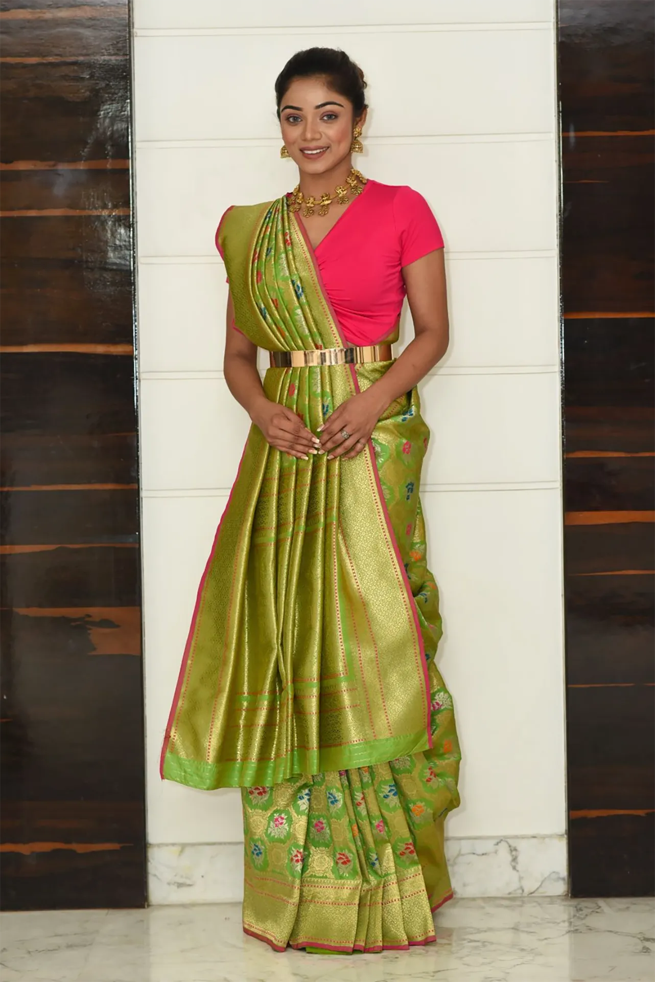 Green banarasi saree