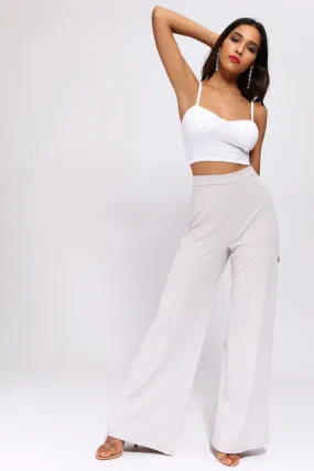 Grey High Waisted Palazzo Trouser