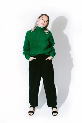 high-waisted alpaca trousers