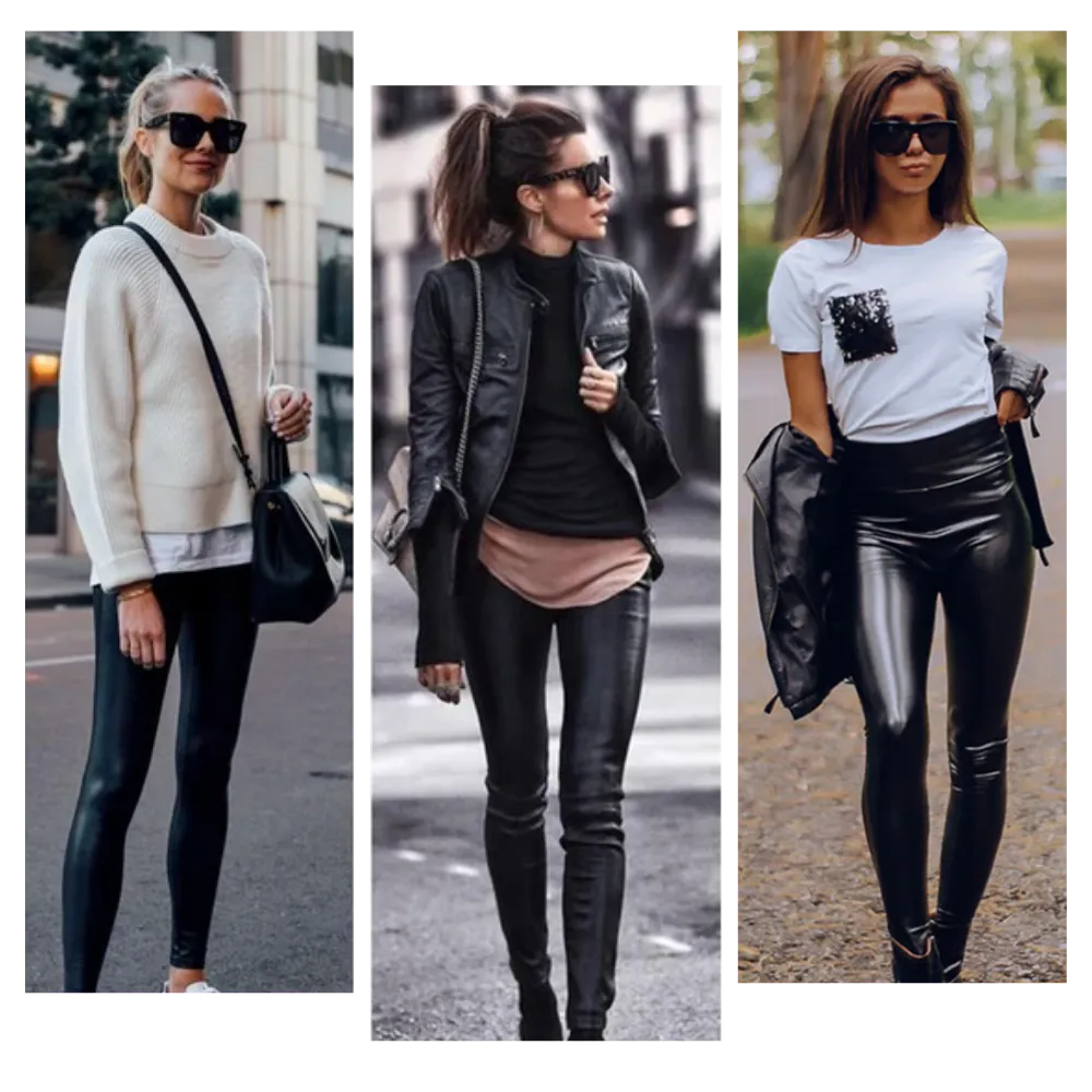 High-waisted Faux Leather Trousers