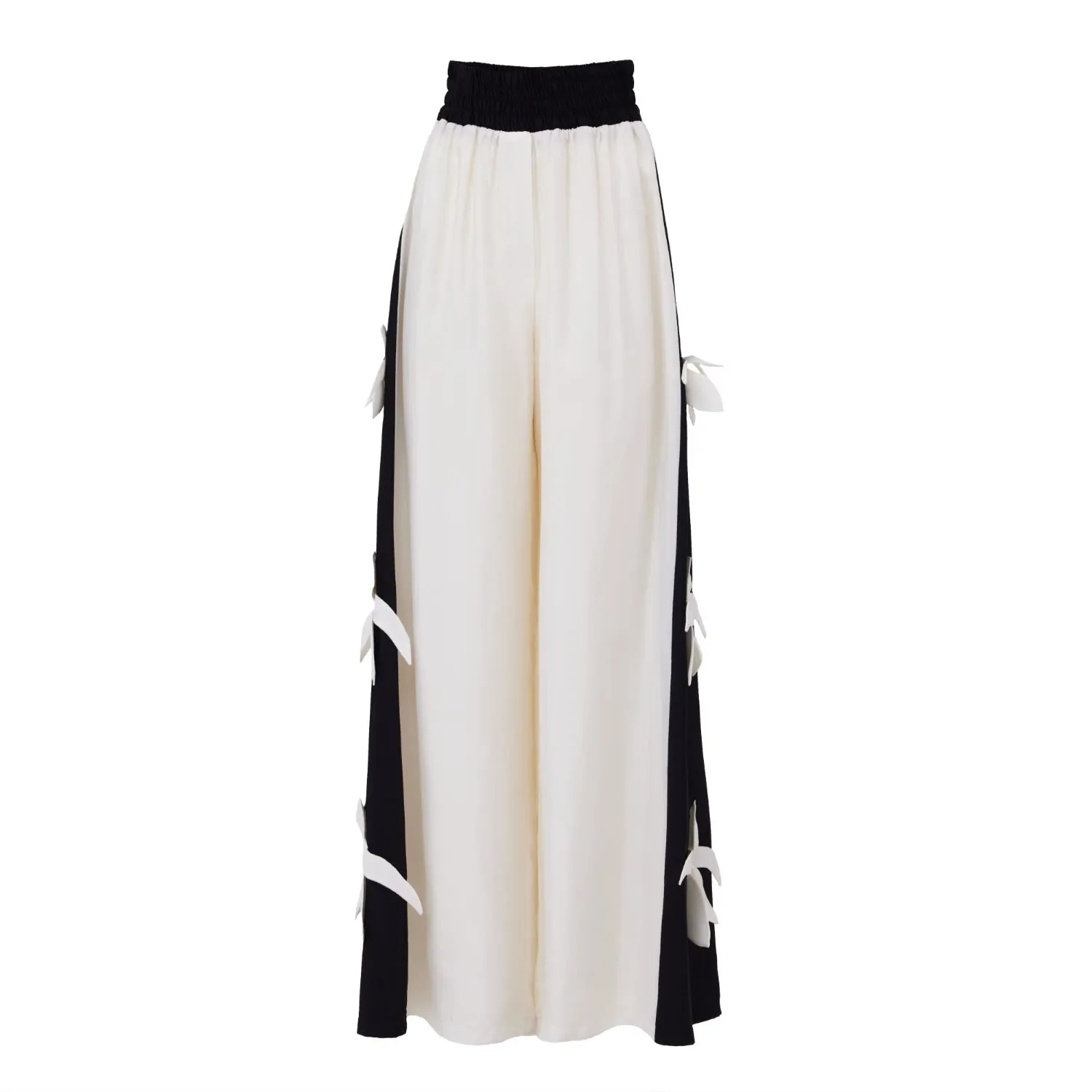 High-Waisted Palazzo Pants White Black